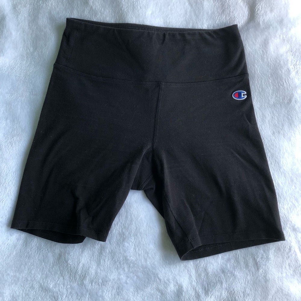Champion, black bicycle shorts, size Small